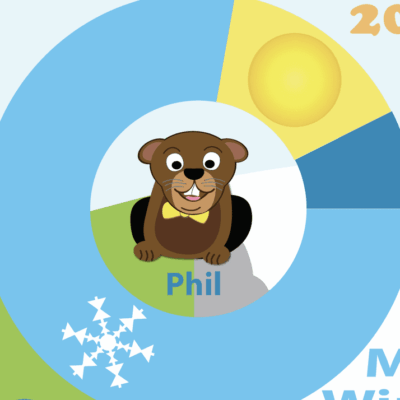 A circle with a bear in it.