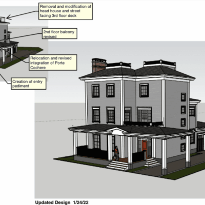 A model of a victorian house is shown.