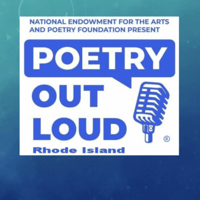 The logo for poetry out loud rhode island.