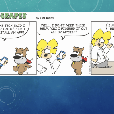 A comic strip with a teddy bear and a phone.