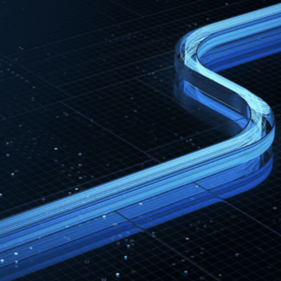 An image of a blue curved line on a black background.