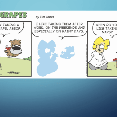 A comic strip with a woman and a dog.