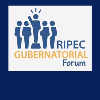 The logo for the ripec gubernatorial forum.