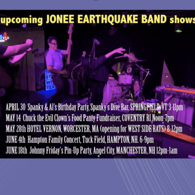 Upcoming jone earthquake band shows.