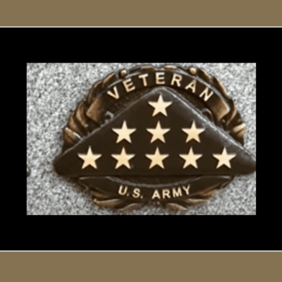 A veteran us army badge with stars on it.