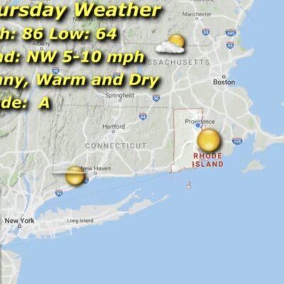 Thursday weather map - screenshot.
