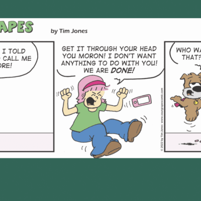 Sour grapes comic strip.