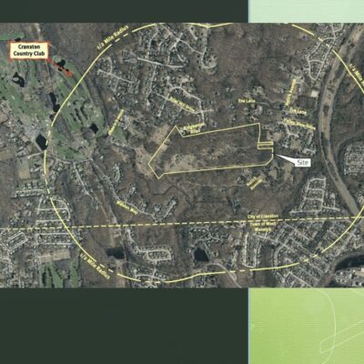 A map showing the location of a golf course.