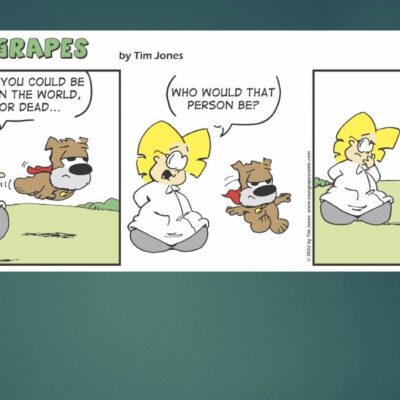 A comic strip with the words sour grapes.