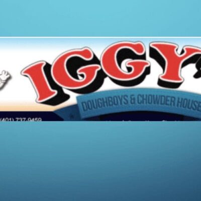 The logo for iggy's on a blue background.