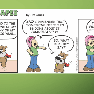 Sour grapes comic strip.