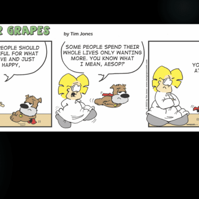 A comic strip about a dog and a cat.