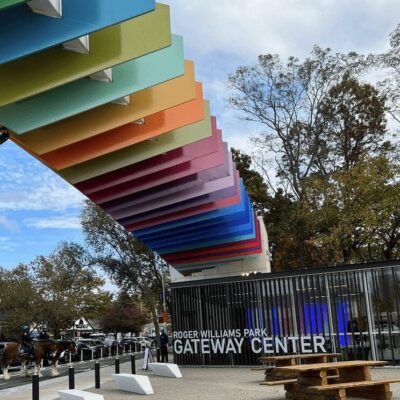 The entrance to the gateway center is colorful.