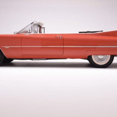 A red convertible car on a white background.