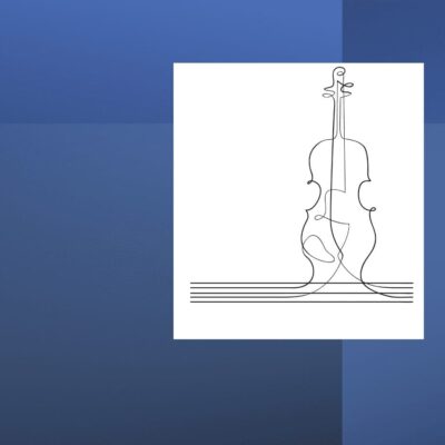 A drawing of a cello.