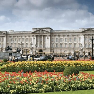 Buckingham palace in london, england.