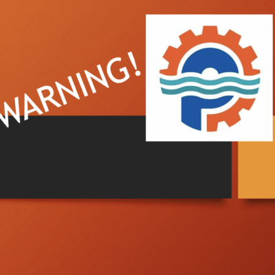 An orange and orange background with the words warning.