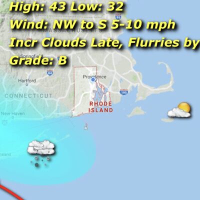 Rhode Island weather map for the next few days.
