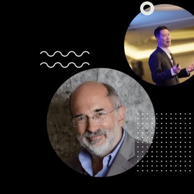 Two pictures of Dr. Michael Fine, a man with a beard and glasses.