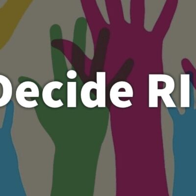 A group of hands with the words decide ri.