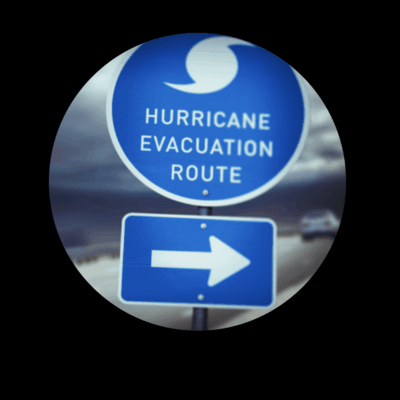 Hurricane evacuation sign.