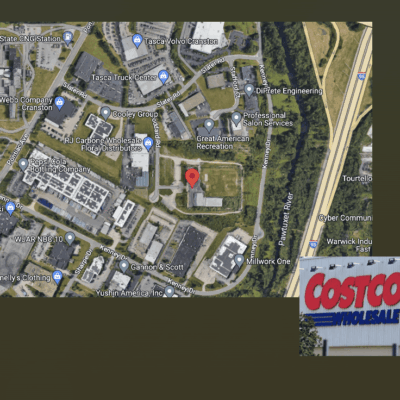 A map displaying the whereabouts of a COSTCO store location.