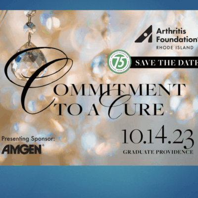 A flyer promoting a strong commitment to finding a cure for arthritis.