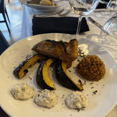 A plate of food on a table, showcasing delectable recipes.