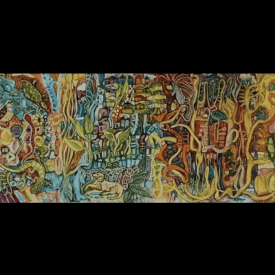 An art piece with an array of vibrant colors.