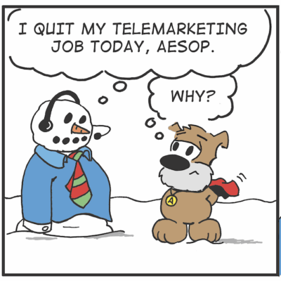 A snowman and a telemarketer star in this hilarious comic strip.