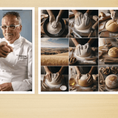 A picture of Chef Walter Potenza making bread.