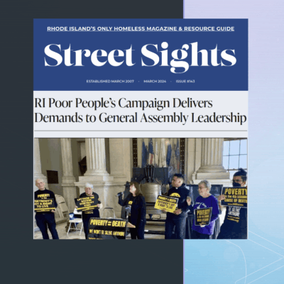 Homeless in RI people's campaign feeders demands general assembly leadership.