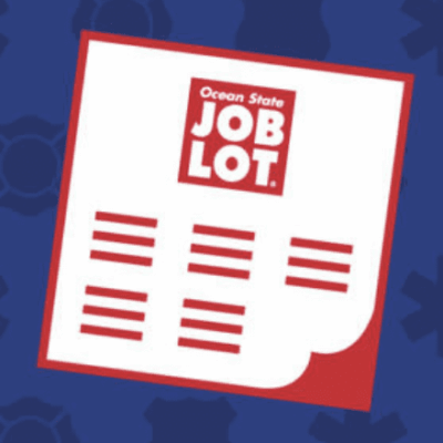 A sheet of paper with the words "Job Lot" on it.