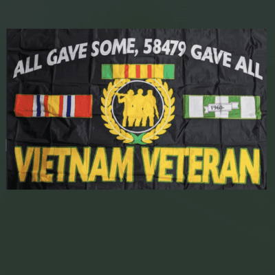 Here's an alt tag for the image: Vietnam Veteran flag; All gave some.