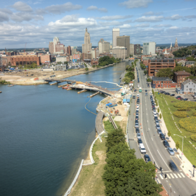 Providence, Rhode Island waterfront construction.