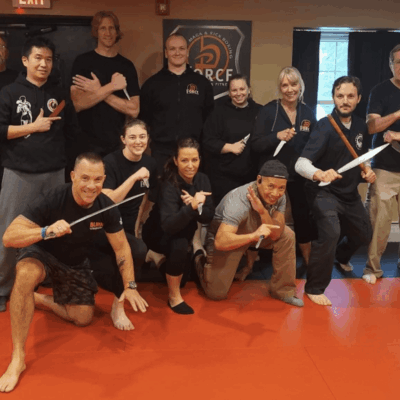 Self-defense class group photo.