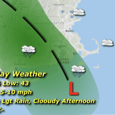 Thursday weather forecast: light rain, cloudy.