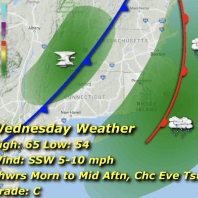Wednesday weather forecast map: New England.