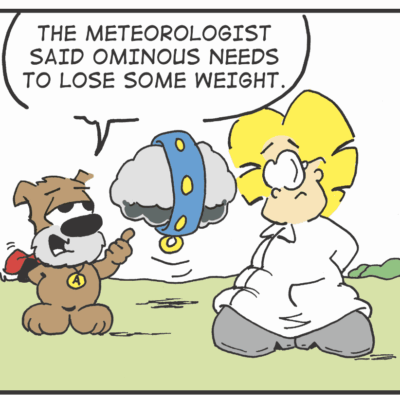 Cartoon: Ominous cloud needs to lose weight.