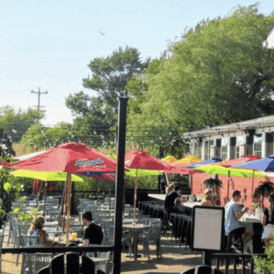 Lake Taco outdoor patio dining.