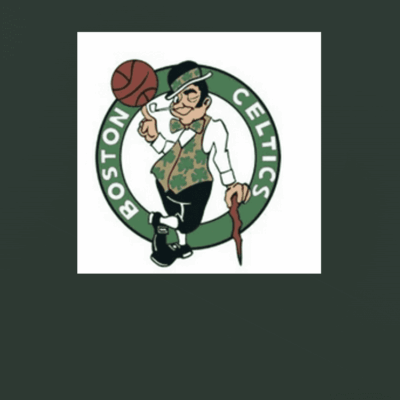 Boston Celtics logo with leprechaun.