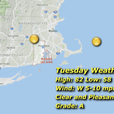 Tuesday's New England weather map.