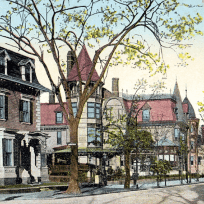 Historic Providence, Rhode Island street scene.