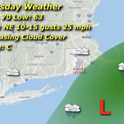 Thursday weather forecast: increasing clouds, rain.
