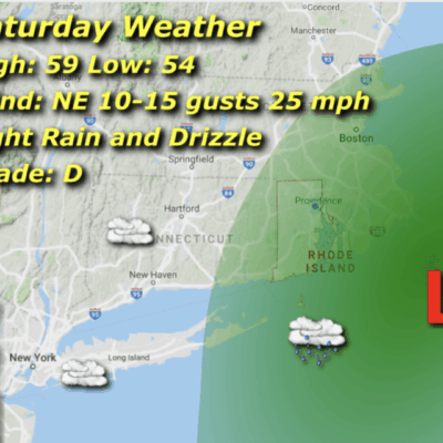 Saturday weather: light rain, 54-59F.