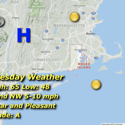 Tuesday weather map: clear and pleasant.