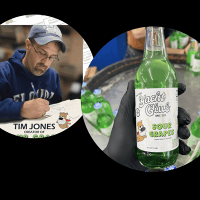 Tim Jones's comic & Yacht Club soda.