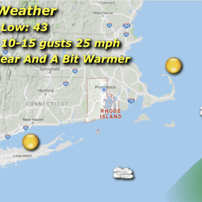 Friday weather forecast map: Rhode Island.