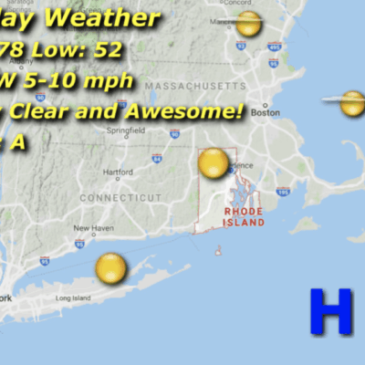 Monday weather map: Mostly clear, 78/52.