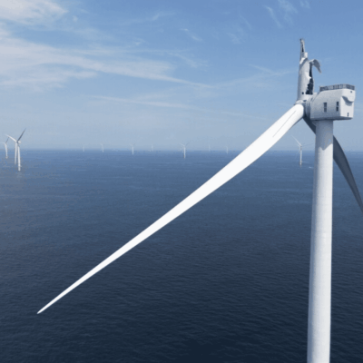 Damaged offshore wind turbine blade.